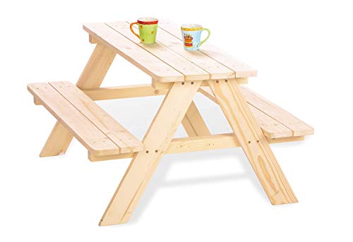 PINOLINO Nicki für 4 Kindersitzgarnitur Picknicktisch Kinder - Massivholz...