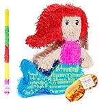 Trendario Meerjungfrau Pinata Set, Pinjatta + Stab...