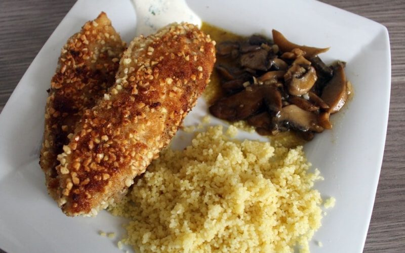 Rezept Hähnchenschnitzel in Mandelpanade