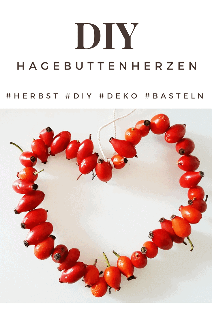 Autumn heart DIY - Hagebuttenherz basteln mit Kindern #Herbstdeko #Autumn #heart #DIY #Hagebuttenherz #basteln #deko #naturmaterialien