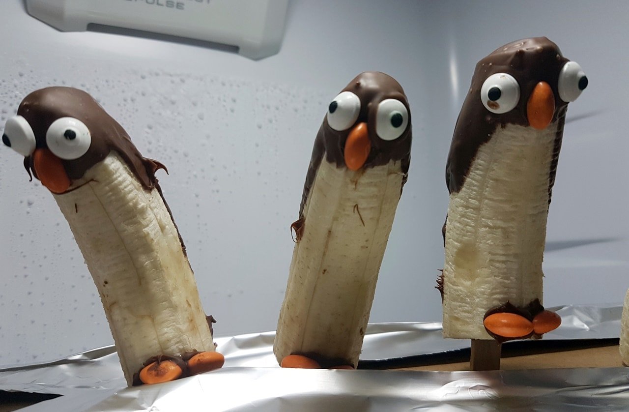 Fun Food Bananen Schokoladen Pinguine