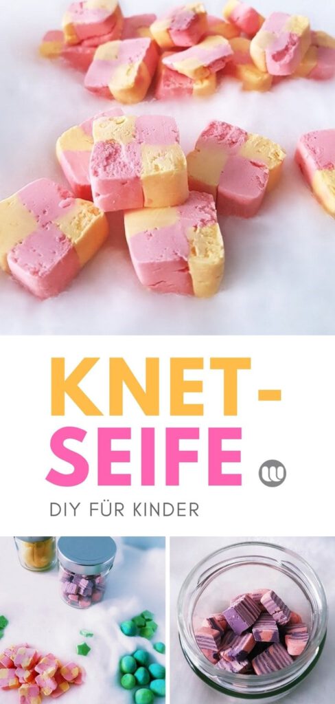 Rosa Knetseife im Schachbrettmuster, Anleitung: Knetbare Seife DIY Kosmetik
