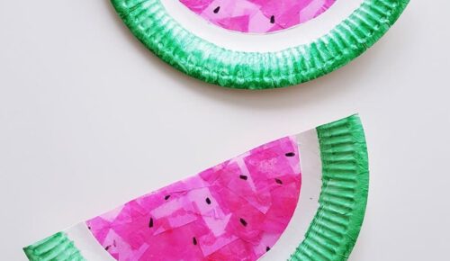 DIY Bastelanleitung für Kinder: Sommerliche Wassermelonen Fensterbilder