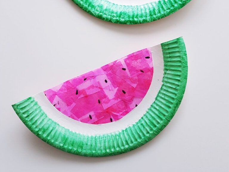 DIY Bastelanleitung für Kinder: Sommerliche Wassermelonen Fensterbilder