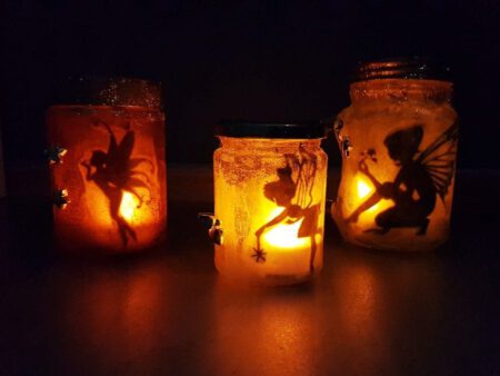 Windlicht Bastelanleitung Fee im Glas