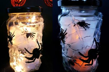 Halloween Deko Spinnen im Glas