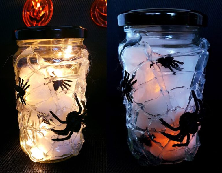 Halloween Deko Spinnen im Glas