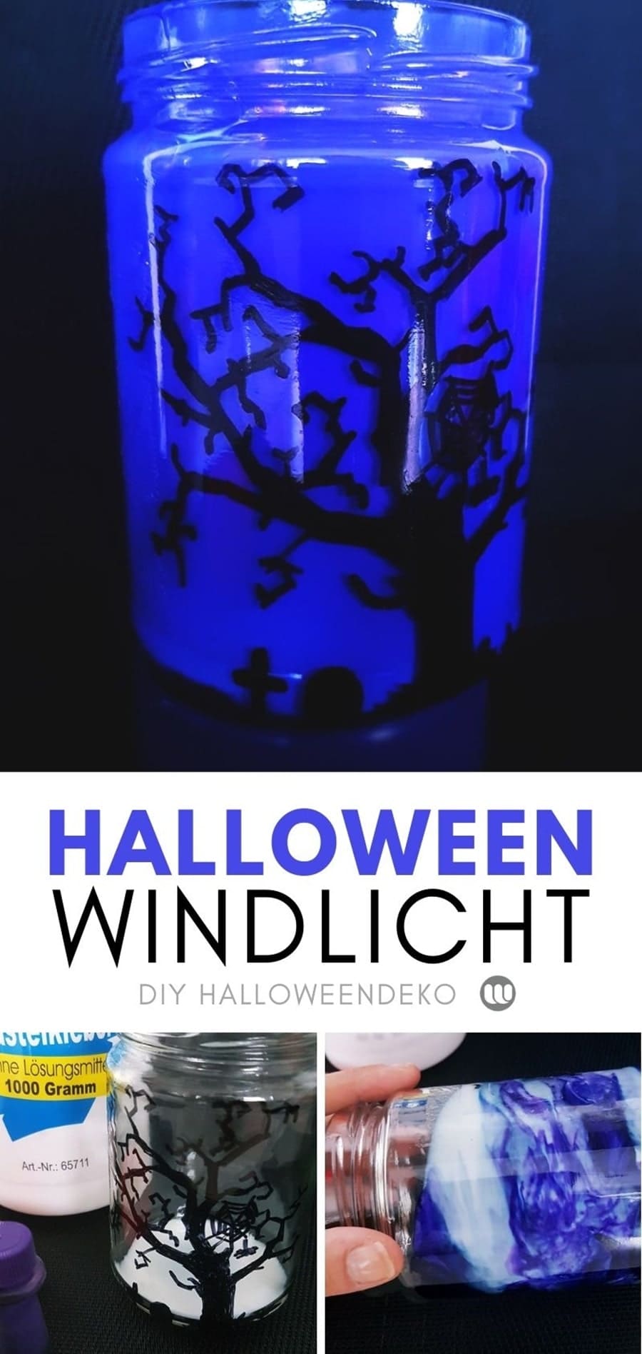Friedhofs-Windlicht Halloween Windlicht Deko basteln