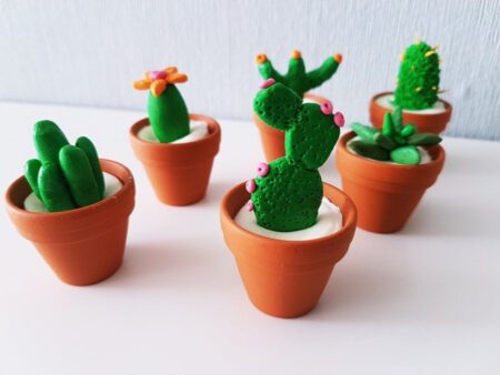 Kaktus Deko basteln Fimo