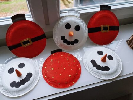 Pappteller basteln: Bastelidee für Weihnachten