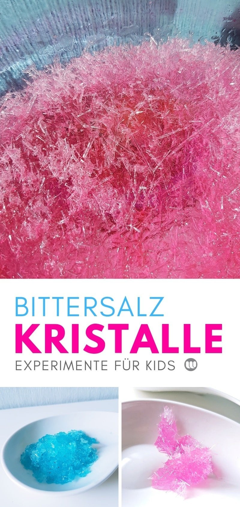 Bittersalz Kristalle züchten: Experiment für Kinder zum selber machen