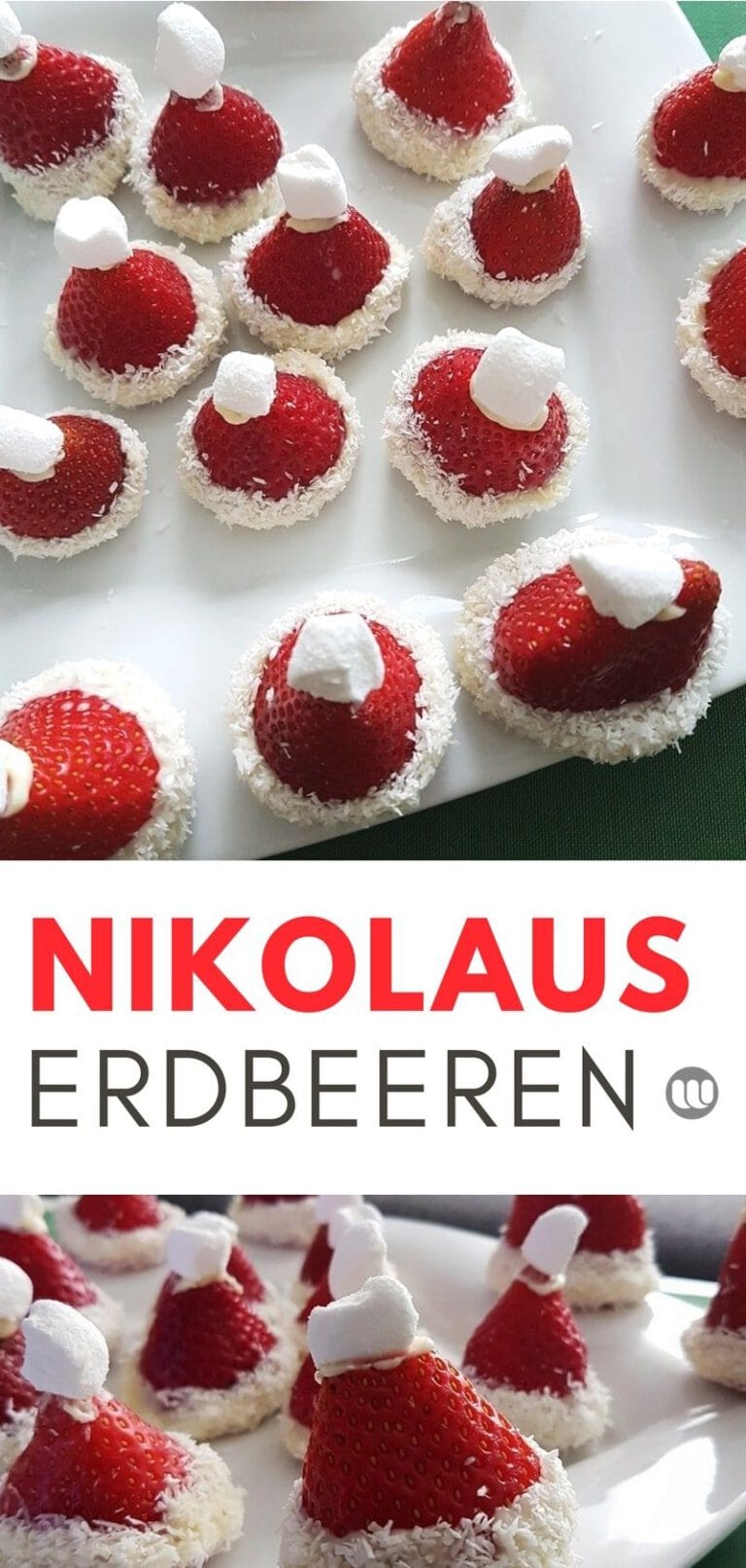 Erdbeer Nikolausmütze - Originelles Dessert zu Weihnachten