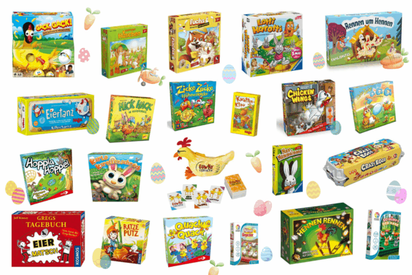 Osterspiele für Kinder: lustige Familienspiele zu Ostern Familienspiele als Geschenkidee zu Ostern