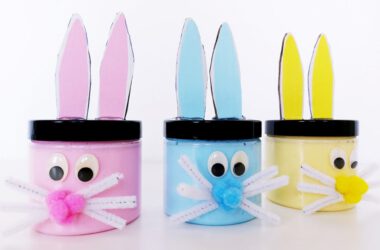 Ostern basteln Kinder Osterhase Geschenkidee Schleim DIY Easter Bunny Slime