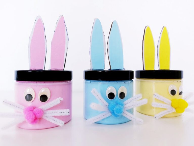 Ostern basteln Kinder Osterhase Geschenkidee Schleim DIY Easter Bunny Slime