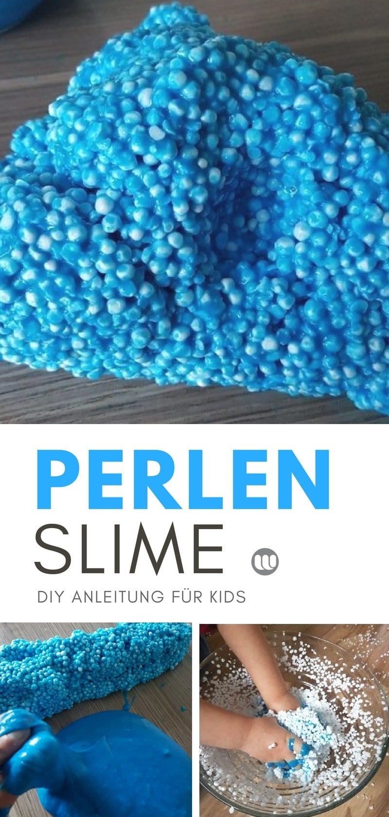 Rezept für Wolkenschleim: Perlen Slime Anleitung zum selber machen für Kinder