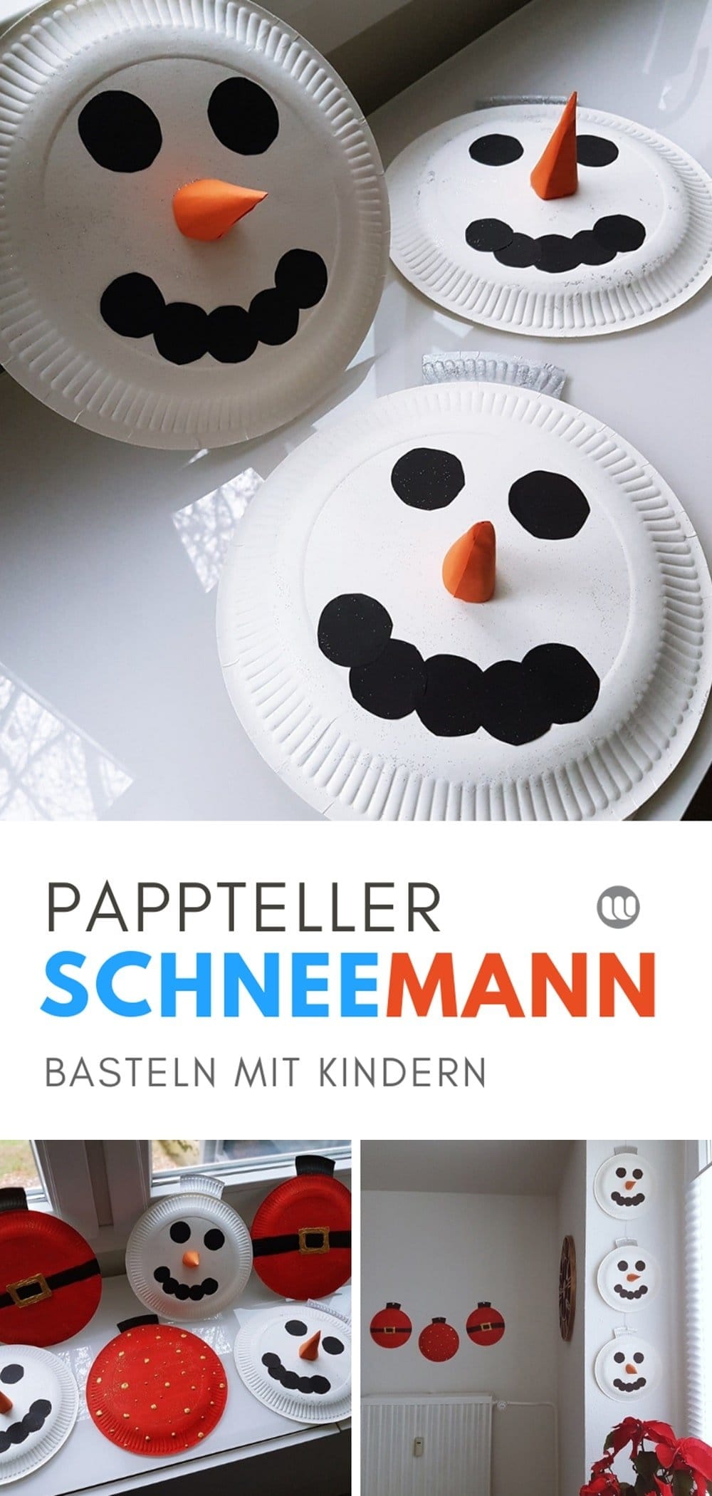 Kinder Bastelanleitung: Pappteller Girlande zu Weihnachten selber machen. Anleitung: Pappteller Girlande zu Weihnachten basteln mit Kindern